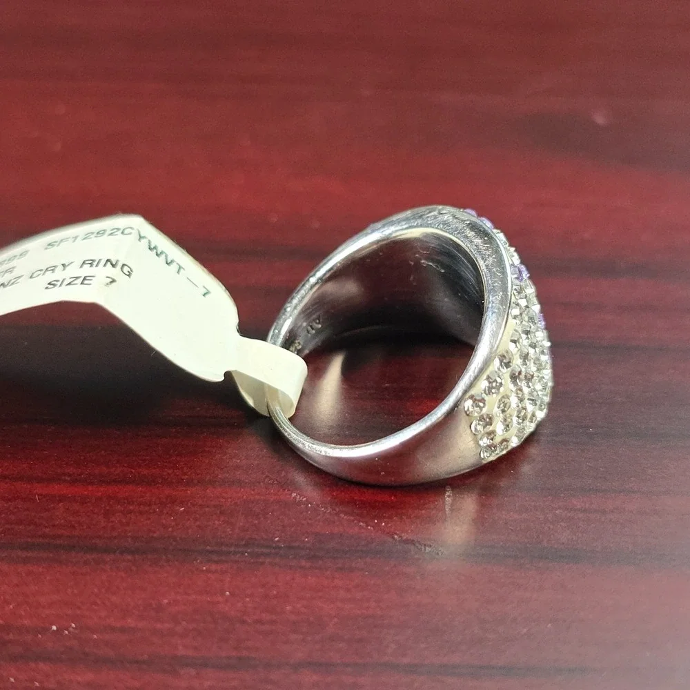 SS White Tanzanite‎ Crystal Ring 925 Sterling Silver Size 7 NWT